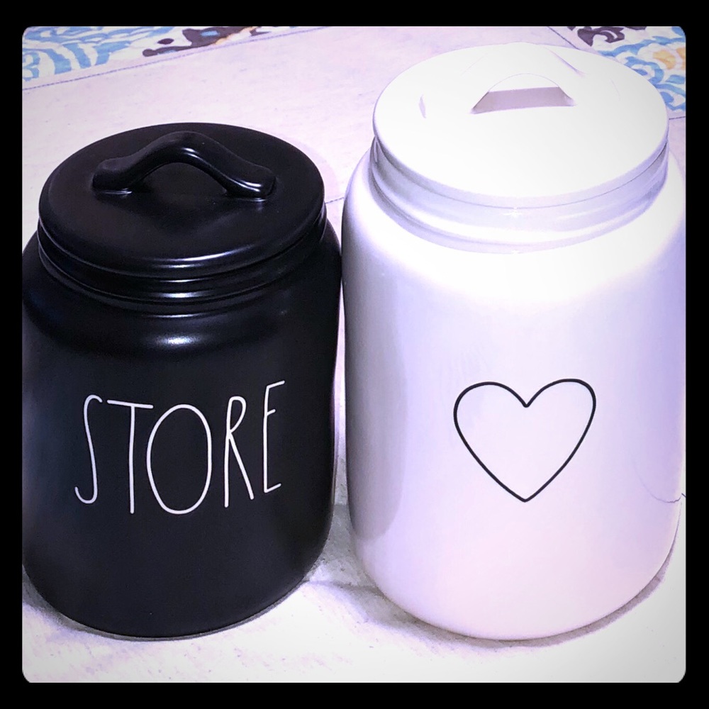 Rae Dunn Large Heart & Medium Store Container Set